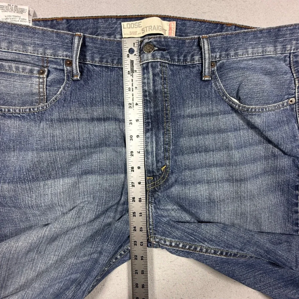 Levis 569 Loose Straight Jeans Mens 40x32 Blue Denim Medium Wash Classic Y2K